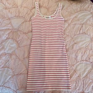 A gently used red and white striped body con dress